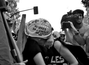 Mujeres mineras en la marcha a Madrid de julio de 2013.
